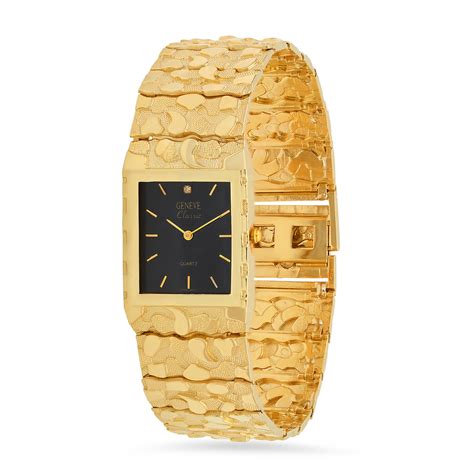 14k gold nugget watch men.